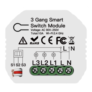 Mini DIY Wi-Fi Smart Light Switch 3 Gang 1/2 Way Module Smart Life/Tuya App Wireless Remote Control