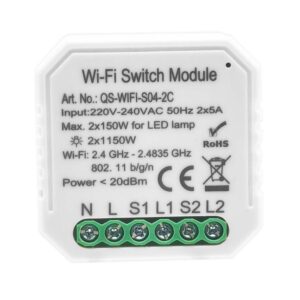 2Gang WiFi Switch Module Works with Google Home & Alexa Echo