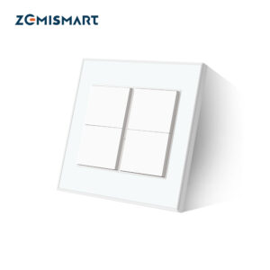 Zemismart Tuya Zigbee 4 Gangs Smart Wall Light Switch Neutral Required Push Button Interrupter Alexa Google Home Voice C