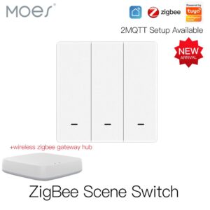 ZigBee Wireless 9 Scene Switch Mechanical Push Button Controller Battery Powered Transmitter Switch via Smart Life