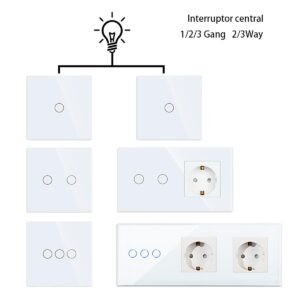WiFi Touch Switch Neutral and Live Wire 2 Gang 600W