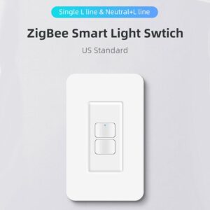 Push Button Light Switch 2Gang without Neutral Wire, AU/US Standard Works with Google Home & Alexa Echo