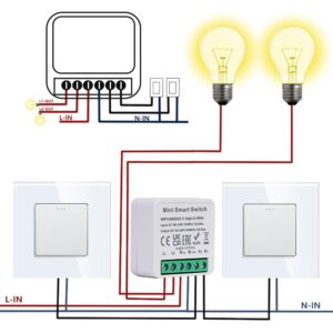 Bingoelec Universal Diy 2Gang 2way 16A Wifi control mini Smart Switch module Smart Home electrical accessories