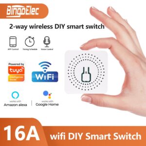 Bingoelec ZigBee 3.0 Smart Home Electrical Accessories 2 Gang 2 Way Universal Switch Module Work with Nuetral Wire