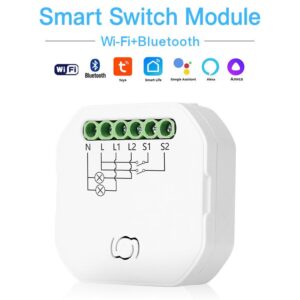 Tawoia Mini Smart Switch 10A Wi-Fi Wireless Breaker Module DIY One Way Control Lights Switches Support Alexa Google Home