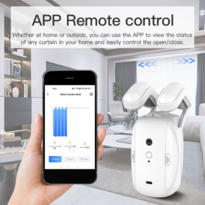 UEMON motorized window shades curtain bot voice controlled robot remote control Double roman smart home curtain robot