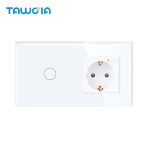 Wi-Fi Smart Wall Socket Single Live Wire Glass Frame with EU Socket Germany Type CE ROHS CB Matter