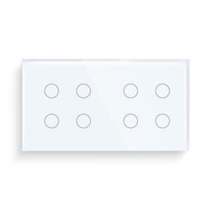 Smart Double Touch Switch EU Standard WI-FI 4 gang Switch Tempered Glass Panel