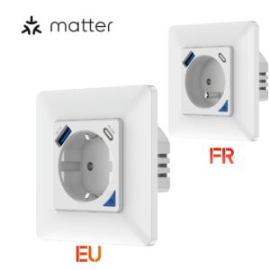 Matter smart wall socket Electrical Sockets Franch Russia Spain Plug Smart Life With Alex Google Home