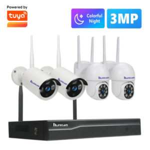 8CH P2P NVR H.265 3MP HD Wireless CCTV System WIFI Outdoor Waterproof PTZ IP Camera Set  Surveillance Kit