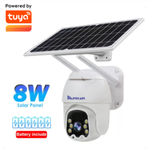 8W Solar Panel WIFI Camera 360 PTZ Outdoor Wireless IP Camera With Battery Power 3MP HD Color Night Vision Camera